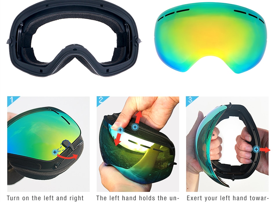 COPOZZ brand ski goggles double layers UV400 anti-fog big ski mask glasses skiing snow men women snowboard goggles GOG-201 Pro